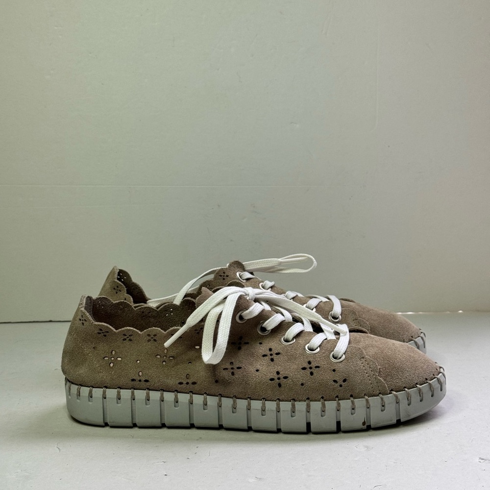 Anthropologie Suede Perforated Sneakers Size 38